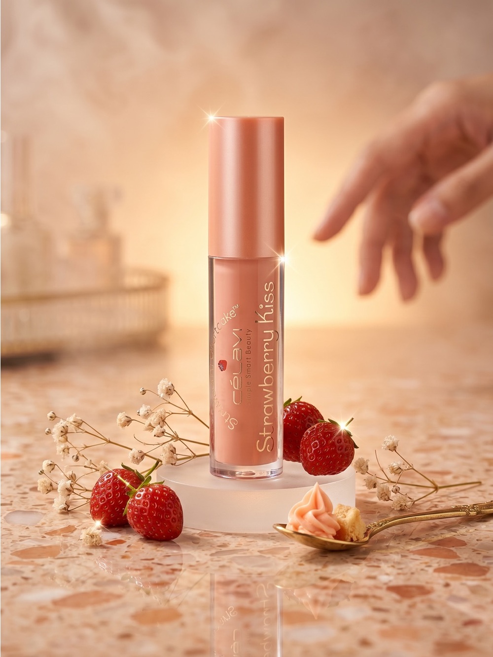 Celavi Strawberry Kiss Lip Gloss Peach Shade SS45538 New
